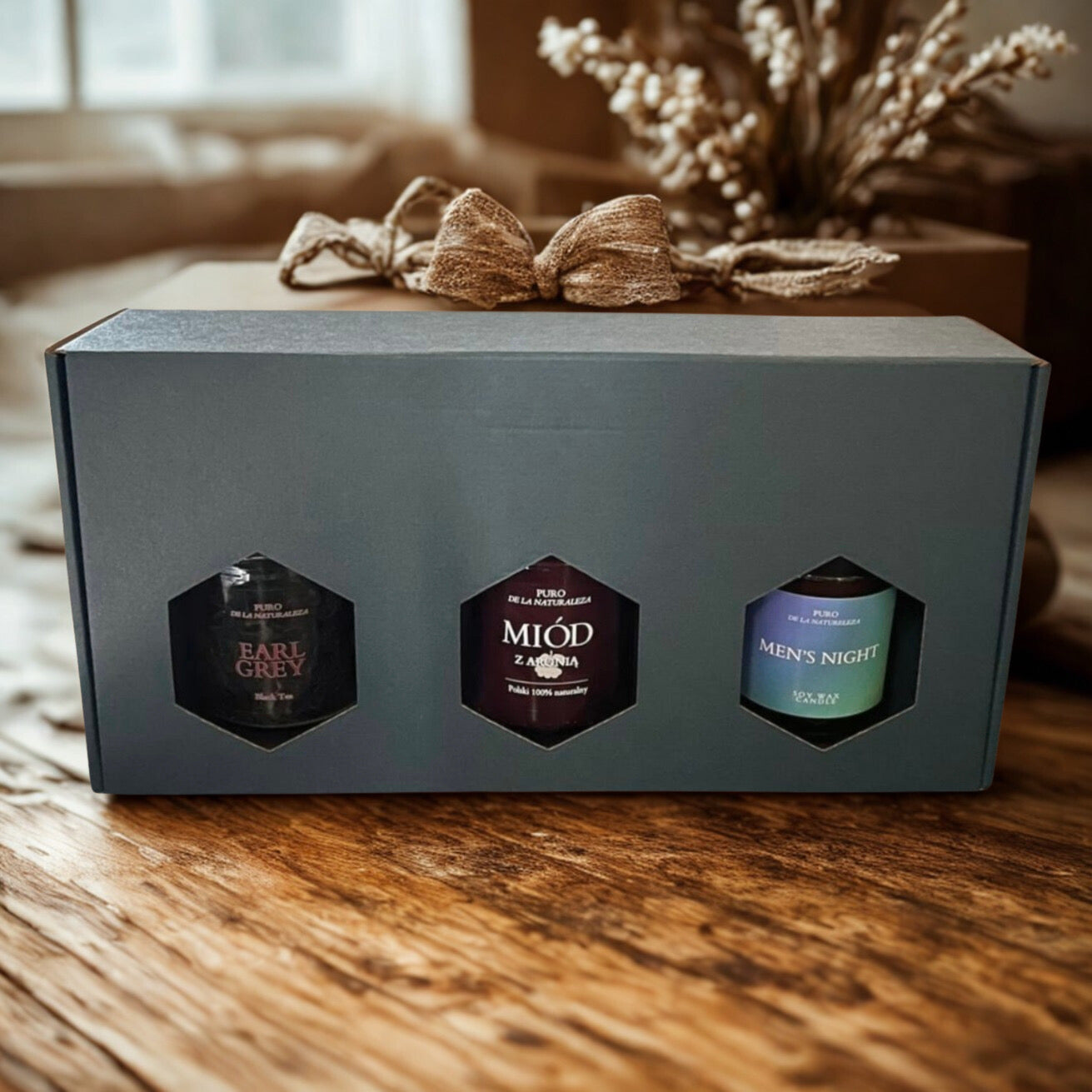 Zestaw Prezentowy dla Mężczyzny - Earl Grey, Miód z Aronią & Świeca Men's Night