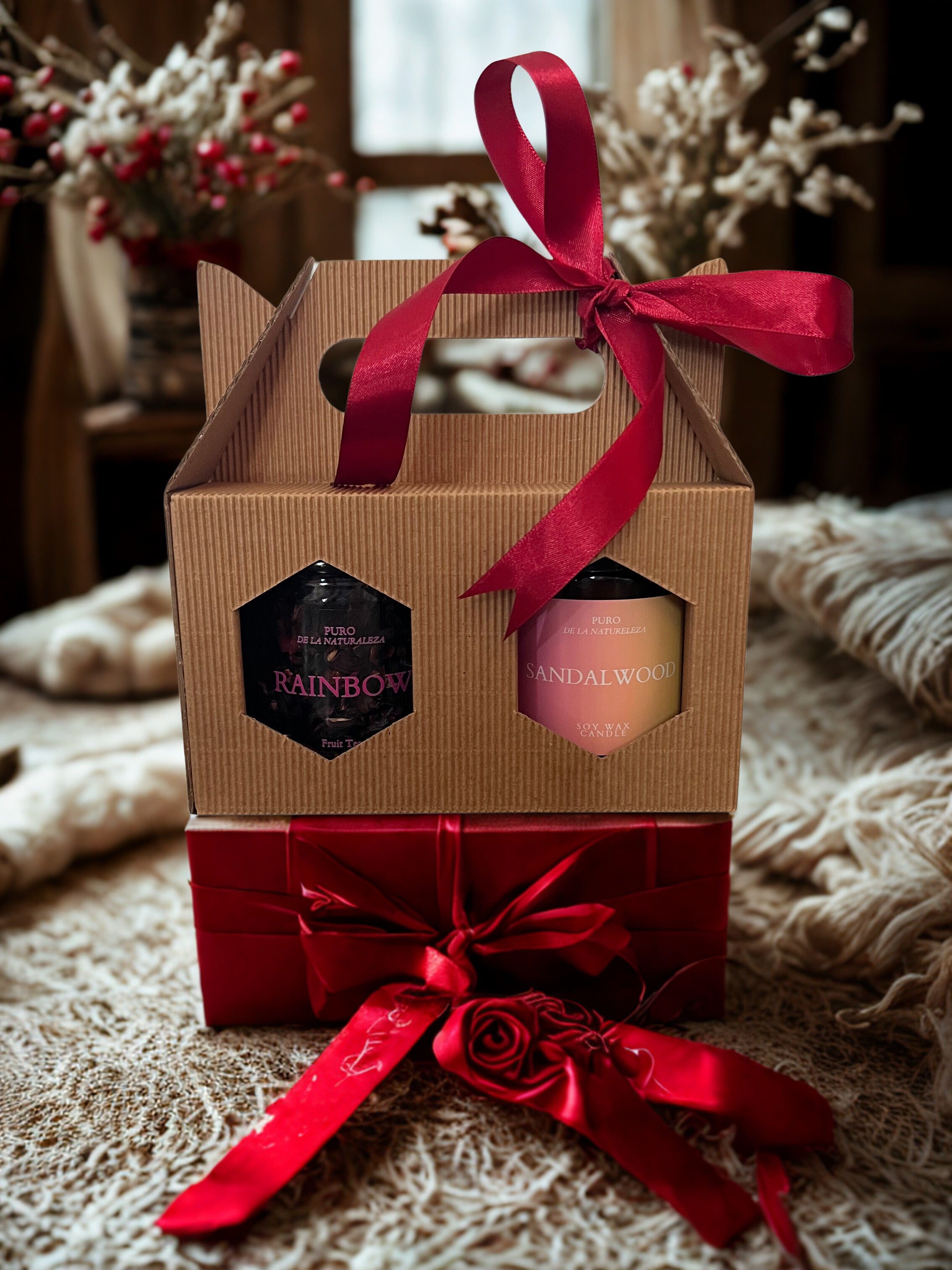 Zestaw Prezentowy Dzień Kobiet - Herbata & Świeca Drzewo Sandałowe