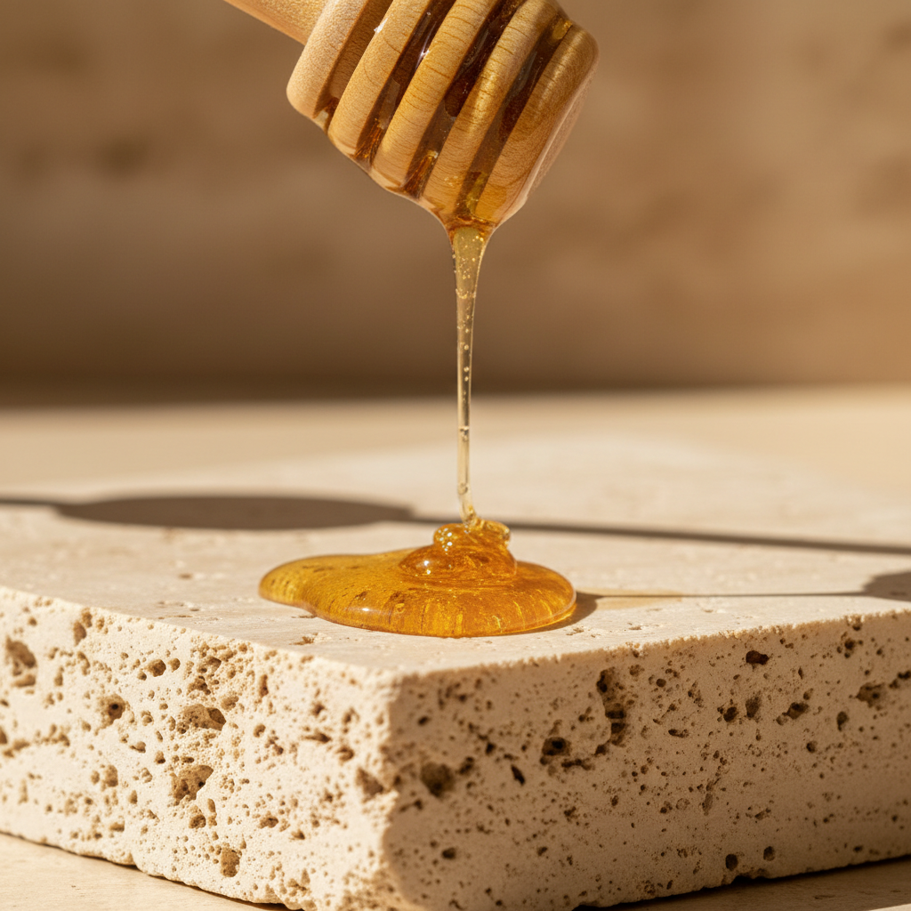 Miody – złoty miód na trawertyni